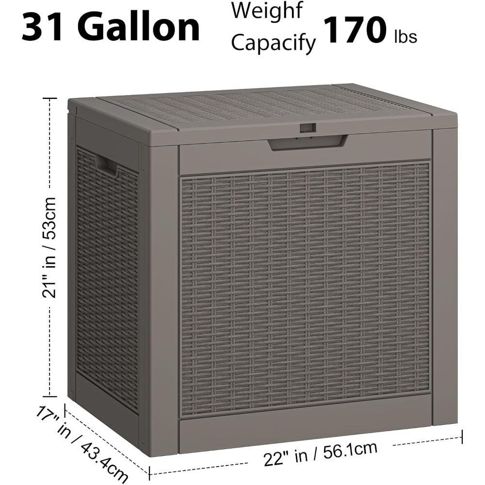 31 Gallon Waterproof Outdoor S - مراجعة Gardening Tools Box وسعره