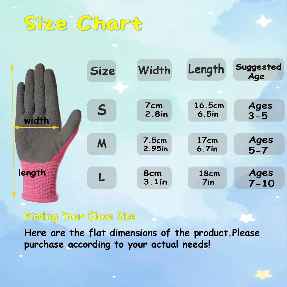 3 Pairs Kids Gardening Gloves, - مراجعة Gardening Tools For 6 Year Old وسعره