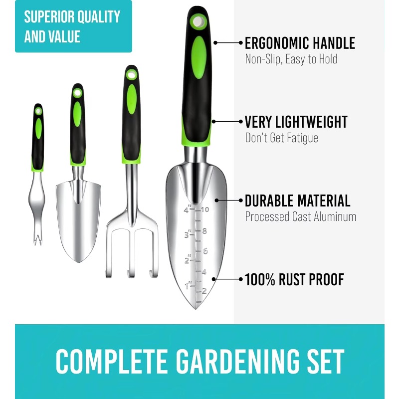9 Pcs Ergonomic Garden Tool Se - مراجعة Gardening Tools Hand وسعره