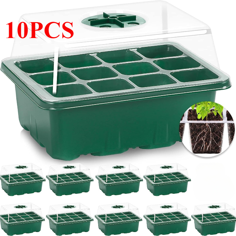 10PCS Seedling Trays Seed Star - مراجعة Propagation Tray Dome وسعره