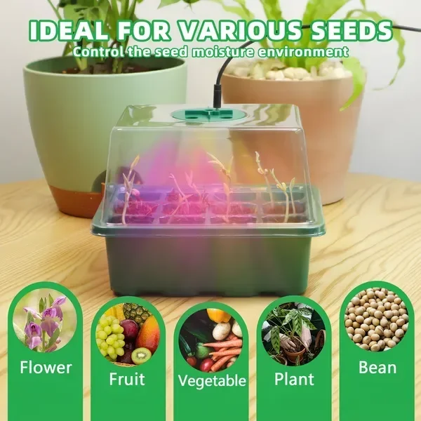 5-Pack Seed Starter Kit with L - مراجعة Propagation Tray Dome وسعره
