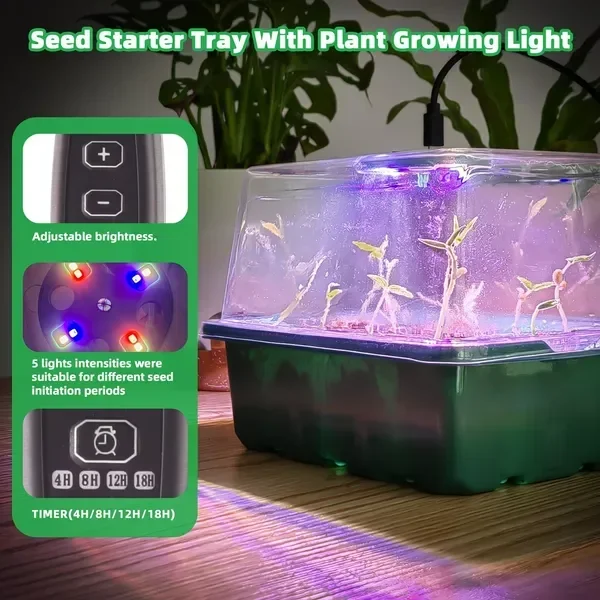 5-Pack Seed Starter Kit with L - مراجعة Propagation Tray Dome وسعره