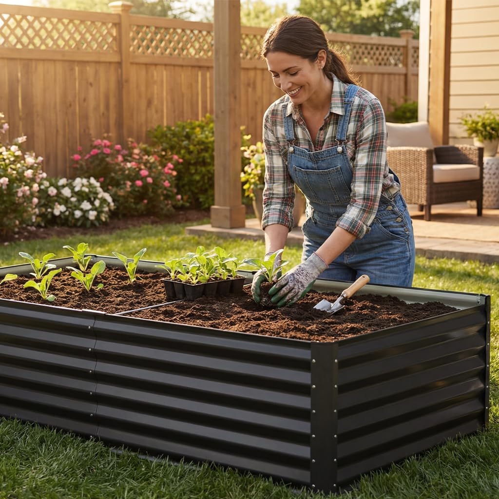 Raised Garden Bed 6x3x2ft, Gal - مراجعة Gardening Tools Box وسعره