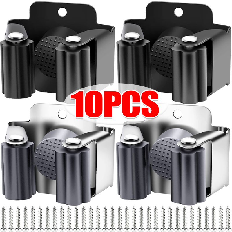 1-10Pcs Mop Broom Holder Wall  - مراجعة Gardening Tools Organiser وسعره