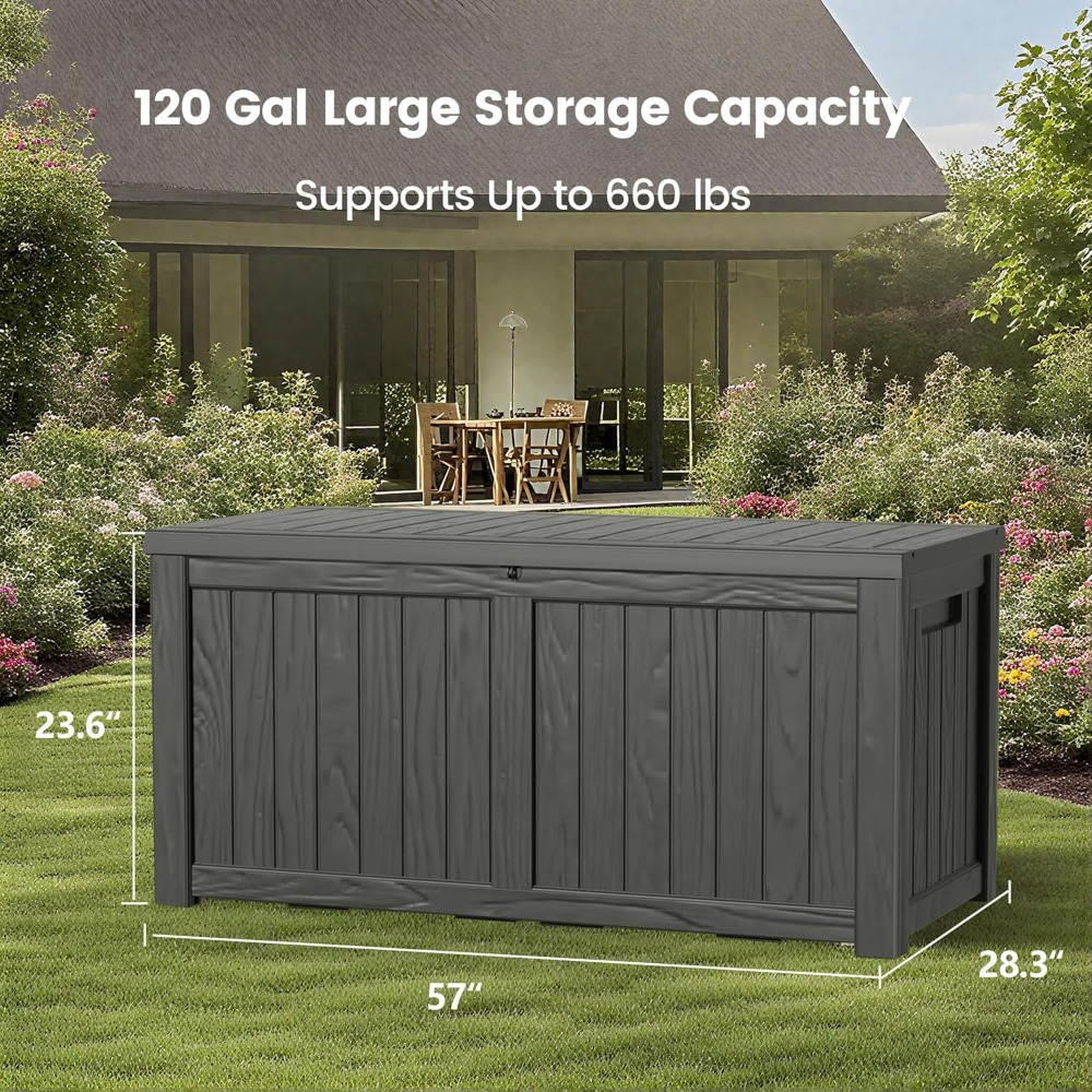 120 Gallon Outdoor Storage Box - مراجعة Gardening Tools Box وسعره