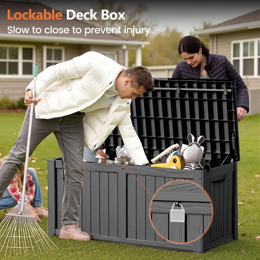 120 Gallon Outdoor Storage Box - مراجعة Gardening Tools Box وسعره