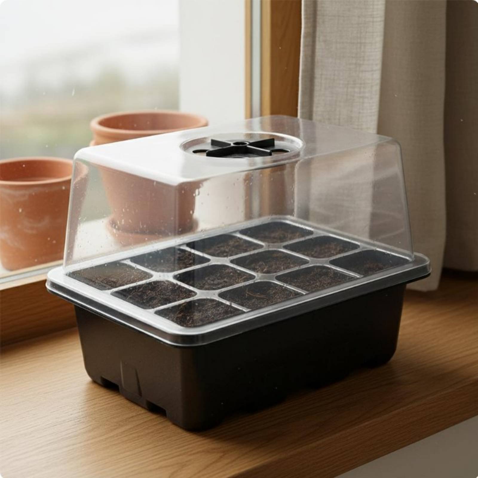 12 Compartment Seed Starting T - مراجعة Propagation Tray Dome وسعره