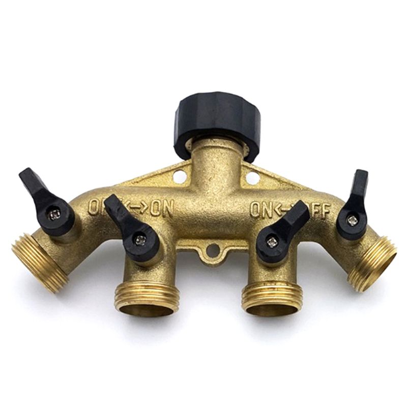 ABNQ 4 Way Brass Hose Splitter - مراجعة Gardening Tools Yellow وسعره