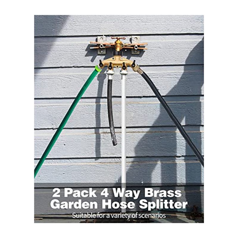 ABNQ 4 Way Brass Hose Splitter - مراجعة Gardening Tools Yellow وسعره