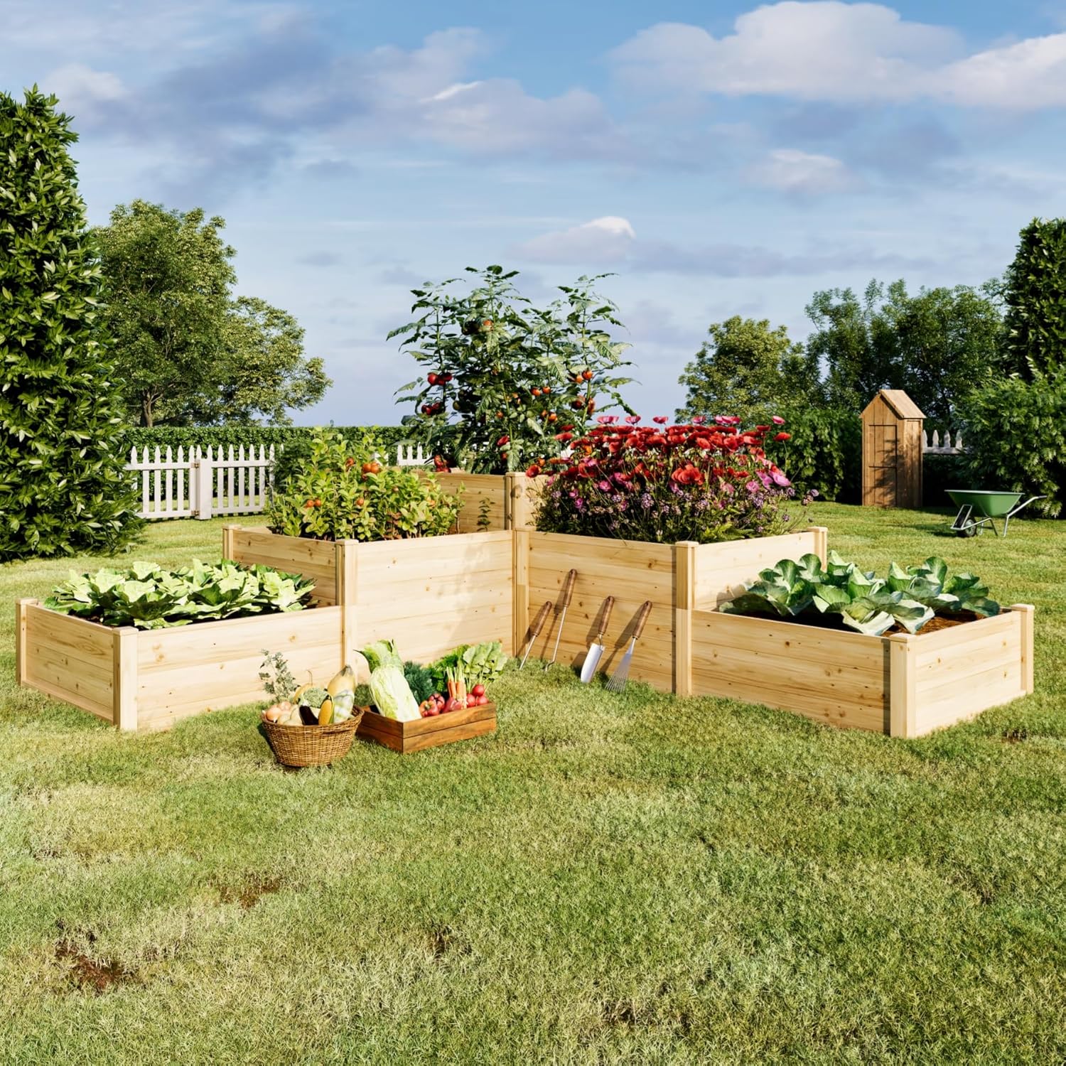 3 Tier Raised Garden Bed for O - مراجعة Gardening Tools Box وسعره