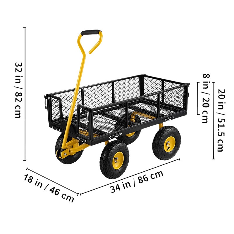 Yellow garden cart folding uti - مراجعة Gardening Tools Yellow وسعره