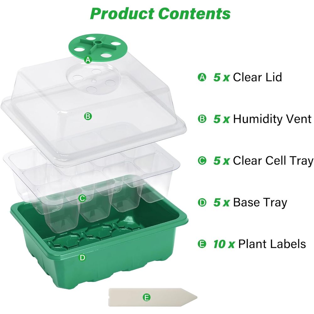 5-Pack Seed Starter Trays, See - مراجعة Propagation Tray Dome وسعره