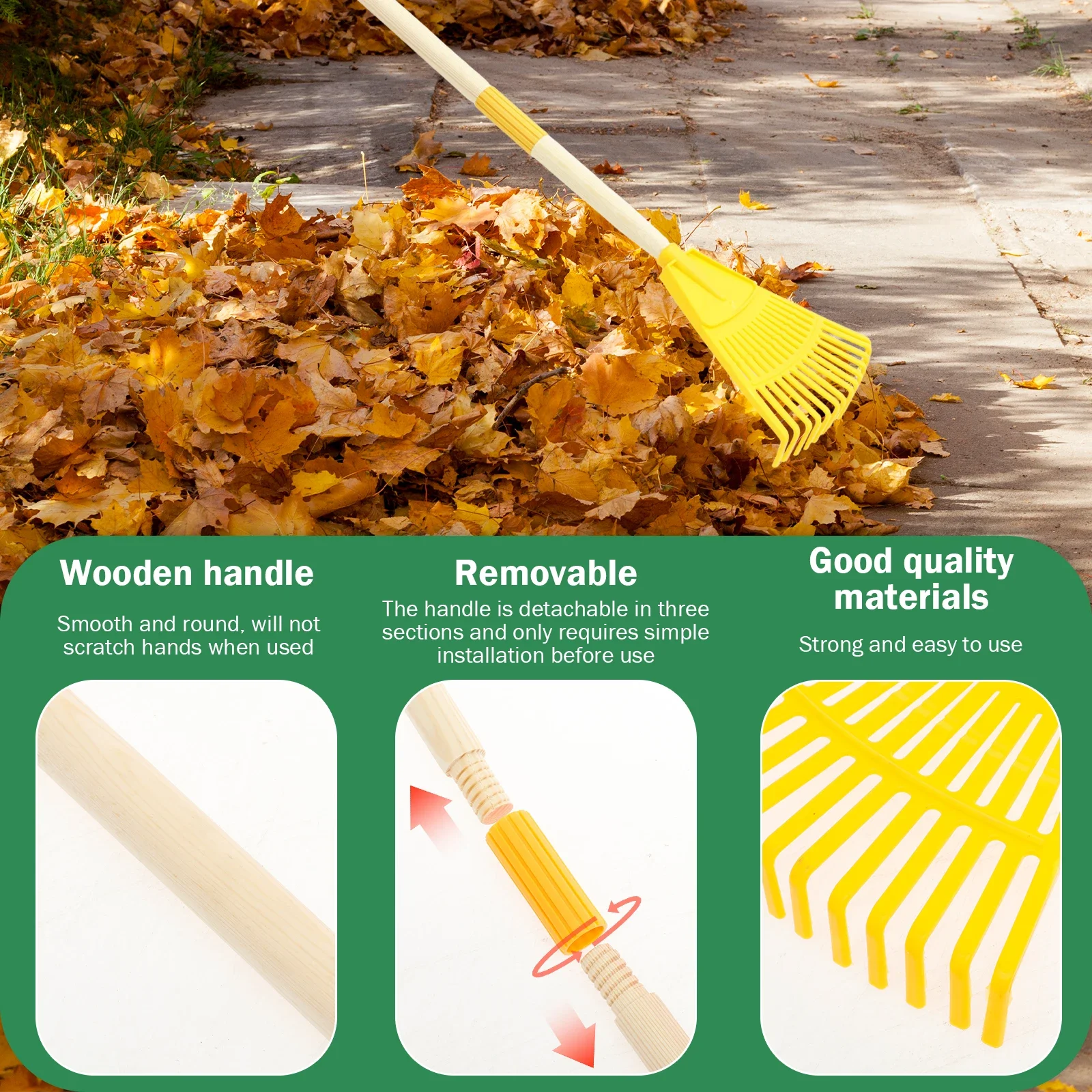 2Pcs Kids Leaf Rake Adjustable - مراجعة Gardening Tools For 6 Year Old وسعره