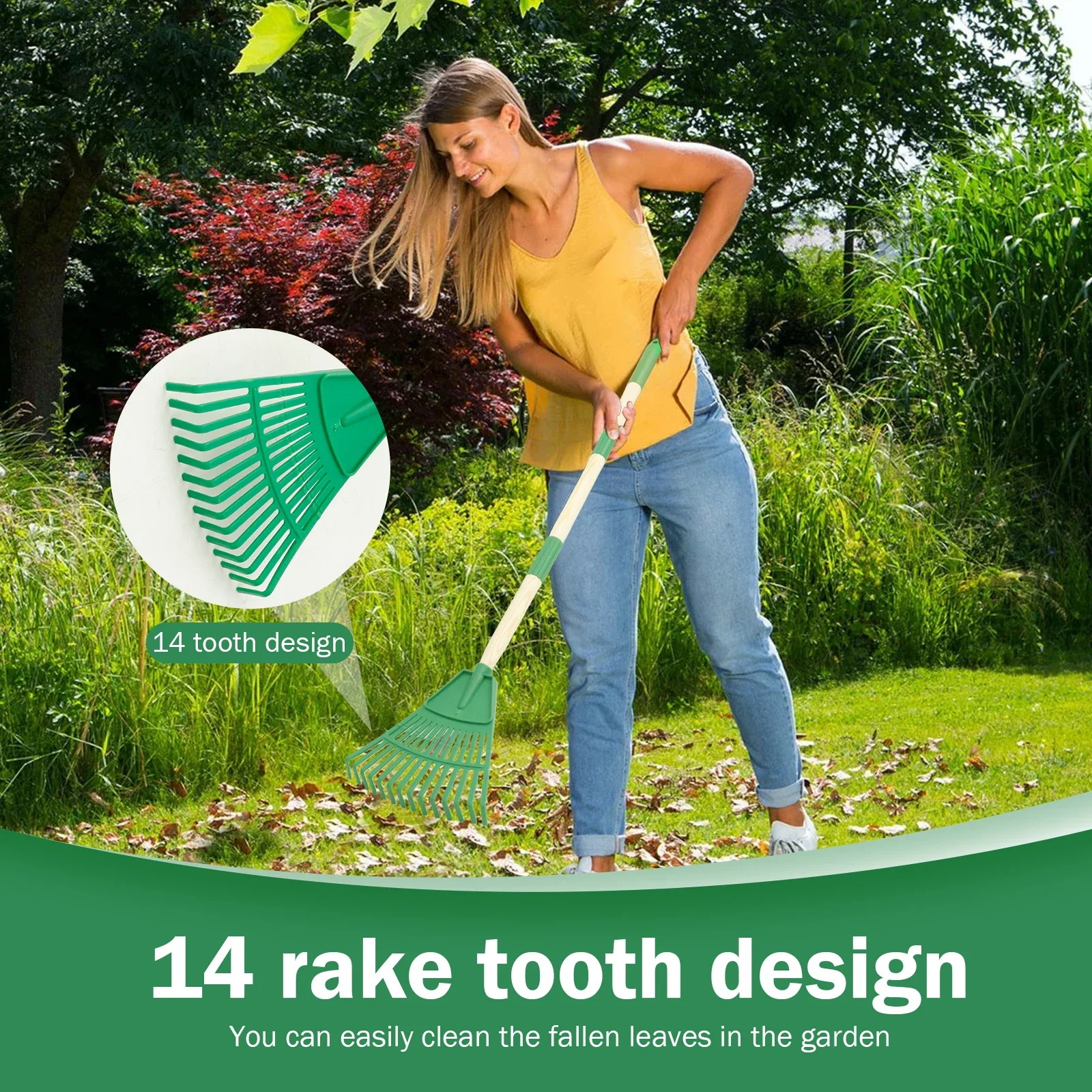 2Pcs Kids Leaf Rake Adjustable - مراجعة Gardening Tools For 6 Year Old وسعره