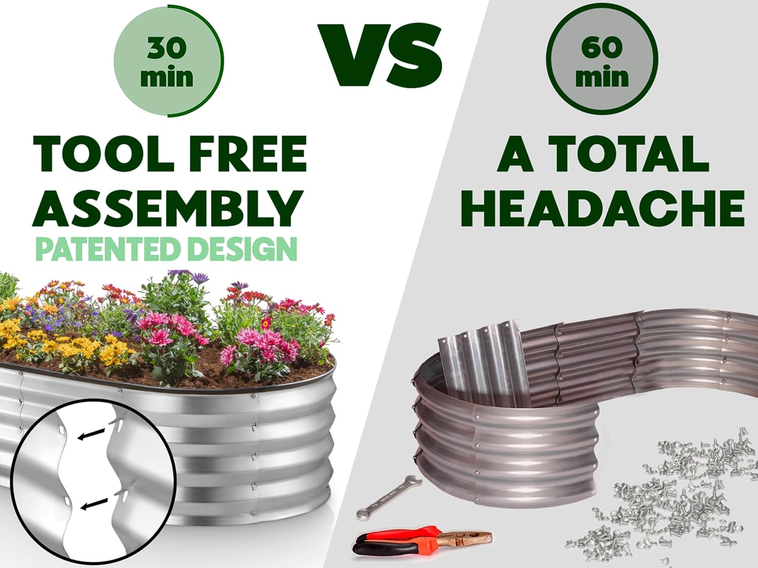 Galvanized Raised Garden Beds  - مراجعة Gardening Tools Box وسعره