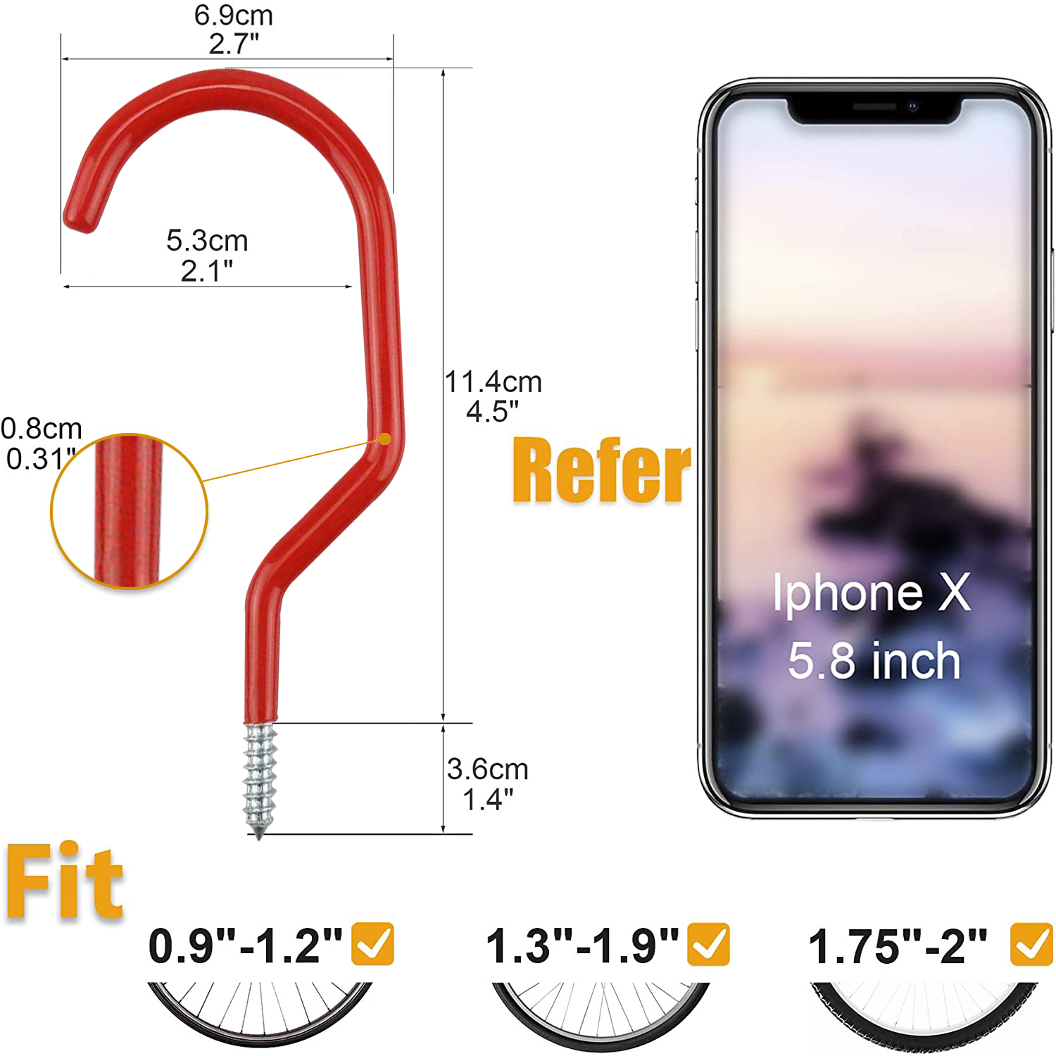 Bicycle Hanger Hooks Wall Moun - مراجعة Gardening Tools Organiser وسعره