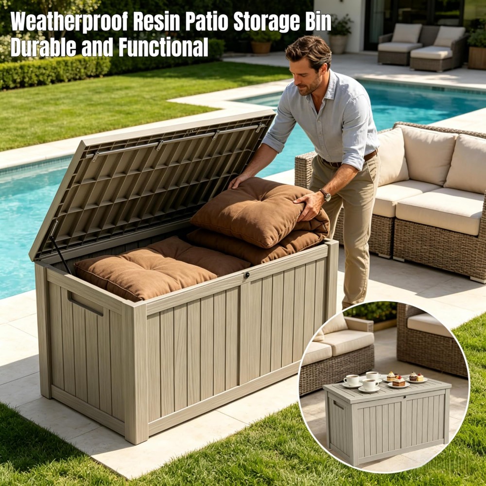 Large 178 Gallon Outdoor Stora - مراجعة Gardening Tools Box وسعره