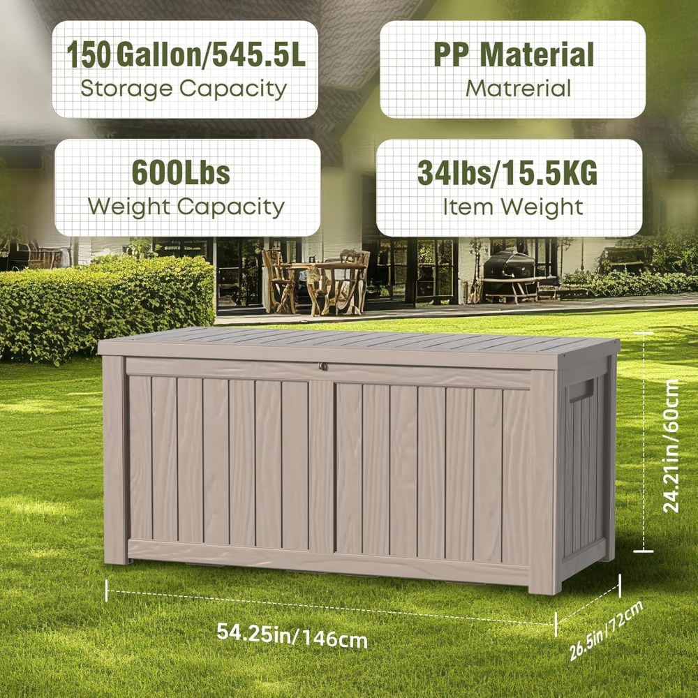 150 Gallon Lockable Outdoor St - مراجعة Gardening Tools Box وسعره