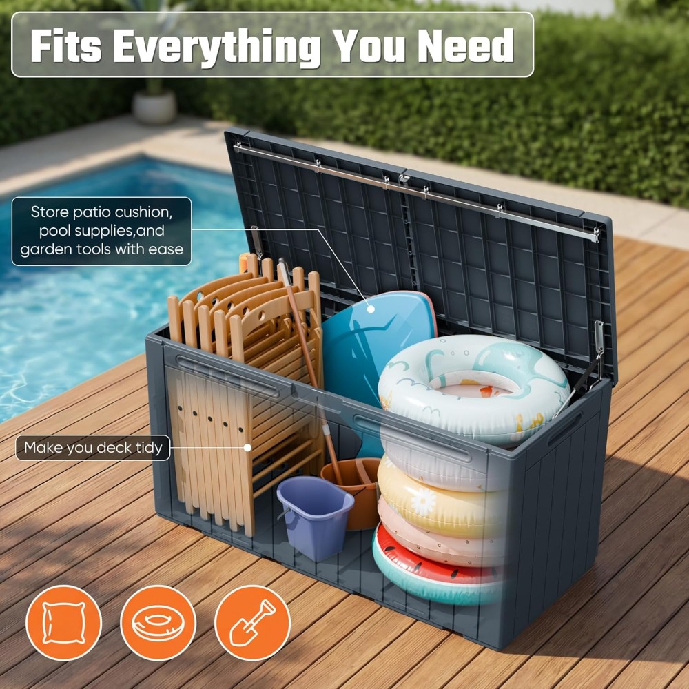 110 Gallon Outdoor Storage Box - مراجعة Gardening Tools Box وسعره