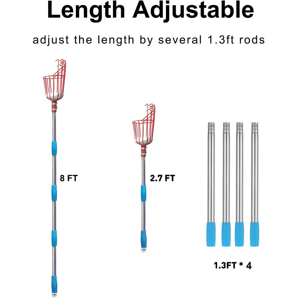 260cm Fruit Picker, Adjustable - مراجعة Gardening Tools Hand وسعره