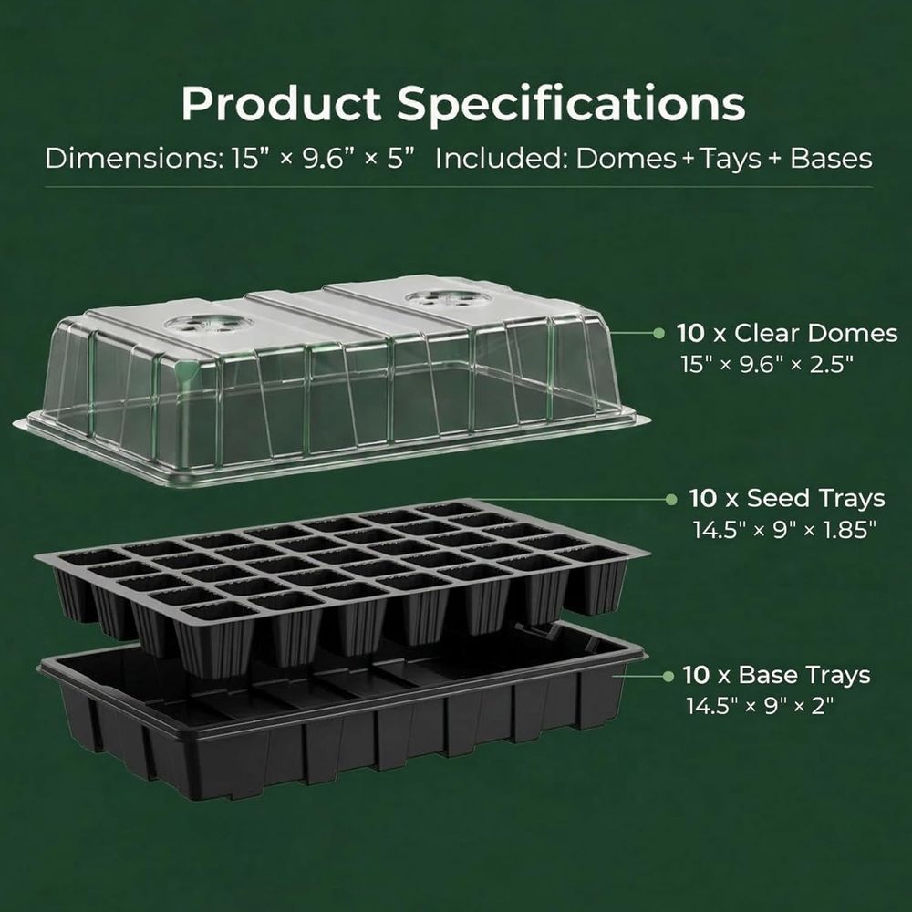 10-Set Garden Propagator Set,  - مراجعة Propagation Tray Dome وسعره